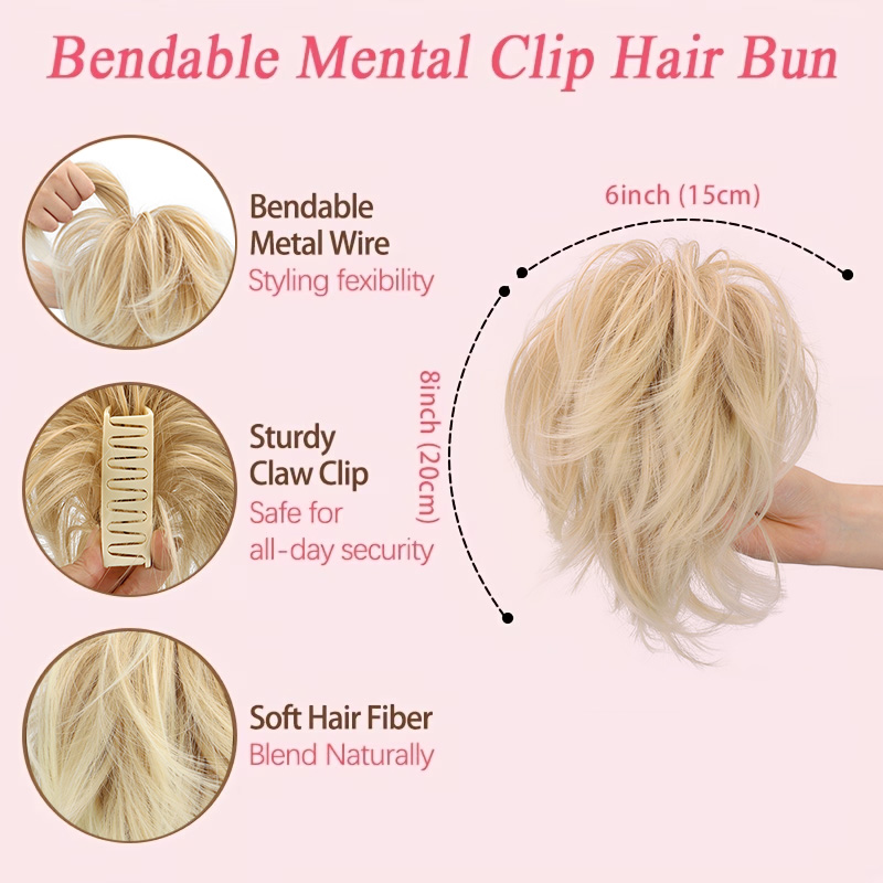 Synthetic Claw Clip Ponytail E - огляд і ціна Claw Clip Messy Bun Hair Piece