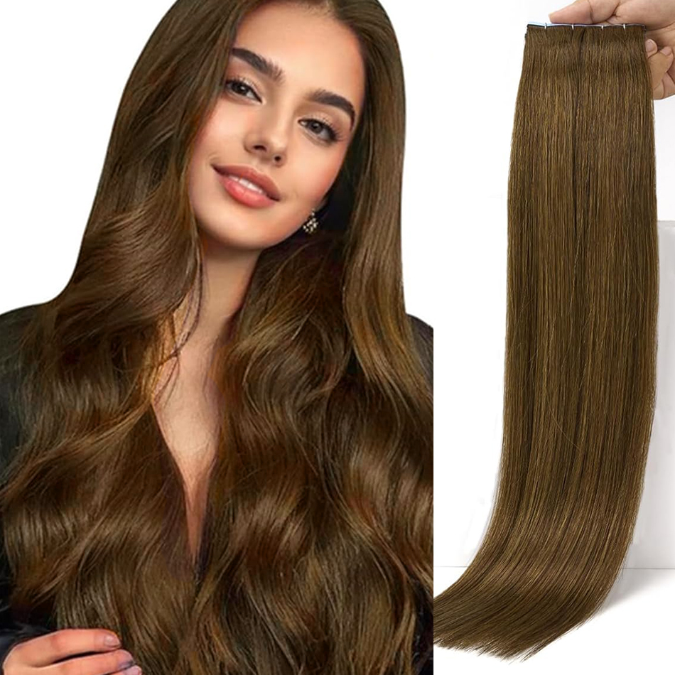Tape In 100% Human Hair Straig - огляд і ціна Invisible Tape In Extensions Real Hair