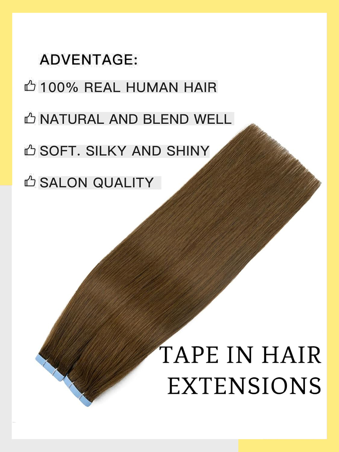 Tape In 100% Human Hair Straig - огляд і ціна Invisible Tape In Extensions Real Hair