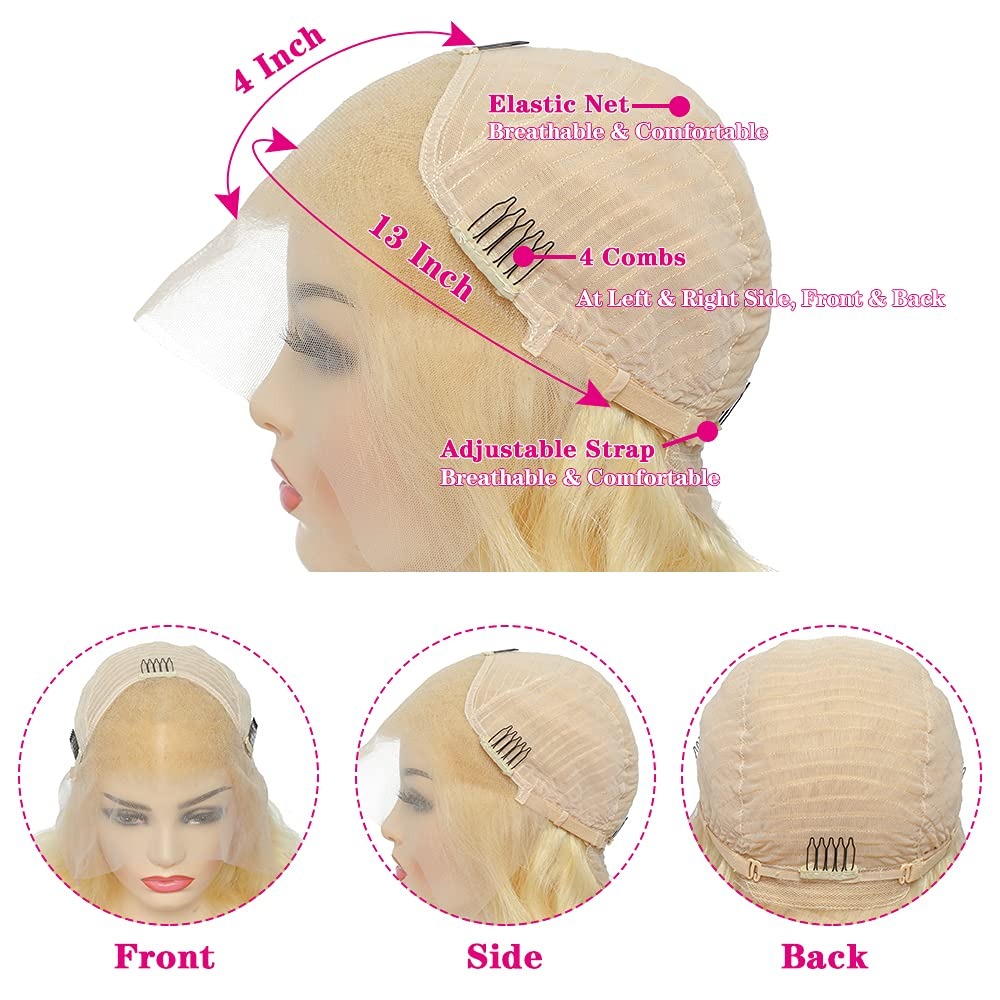 13x4 Lace Front Wig Human Hair - огляд і ціна 613 Blonde Body Wave Lace Front Wig